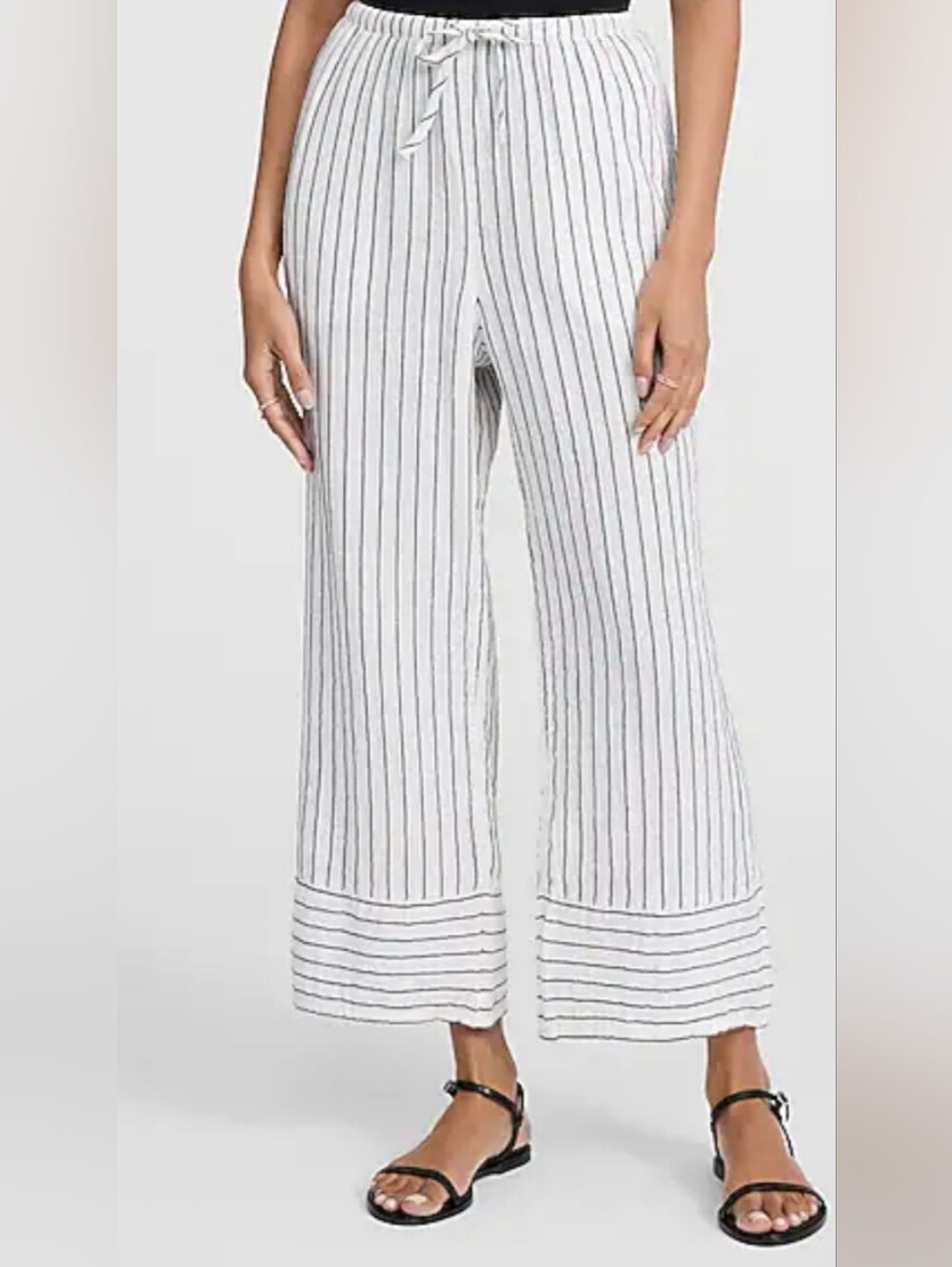 Express High Waisted Striped Gauze Pants